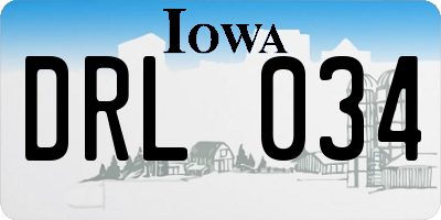 IA license plate DRL034