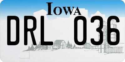 IA license plate DRL036