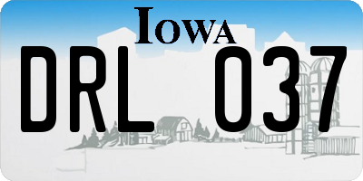 IA license plate DRL037