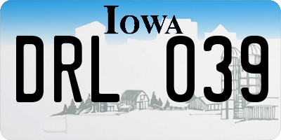 IA license plate DRL039