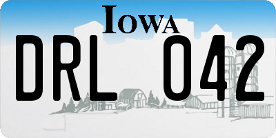 IA license plate DRL042