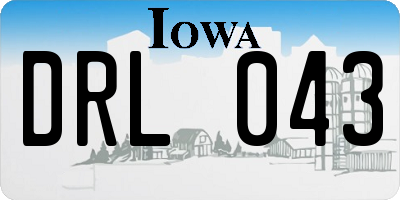 IA license plate DRL043