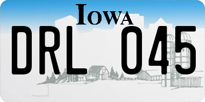 IA license plate DRL045