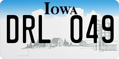 IA license plate DRL049