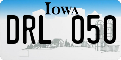 IA license plate DRL050