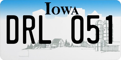 IA license plate DRL051