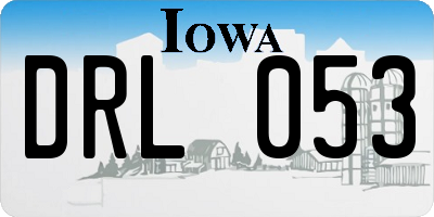 IA license plate DRL053