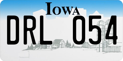 IA license plate DRL054