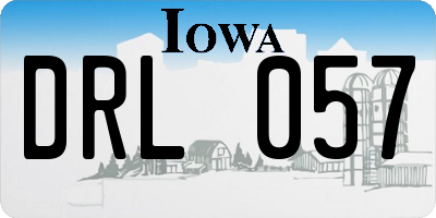 IA license plate DRL057
