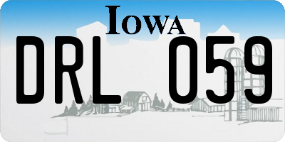 IA license plate DRL059