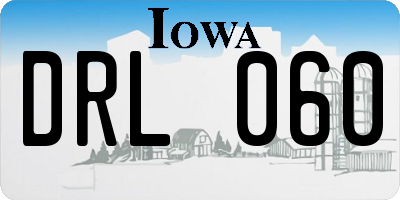 IA license plate DRL060