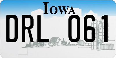 IA license plate DRL061