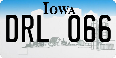 IA license plate DRL066