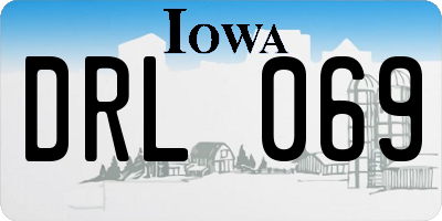 IA license plate DRL069