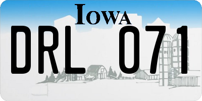 IA license plate DRL071