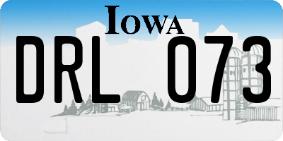 IA license plate DRL073