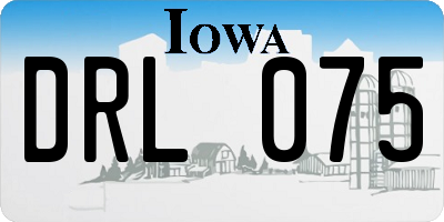 IA license plate DRL075