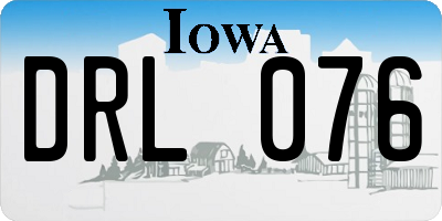 IA license plate DRL076