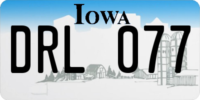 IA license plate DRL077