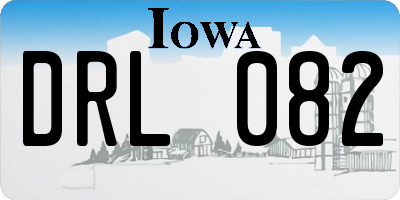 IA license plate DRL082