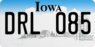 IA license plate DRL085