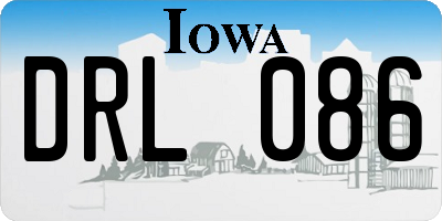 IA license plate DRL086