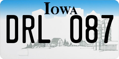 IA license plate DRL087