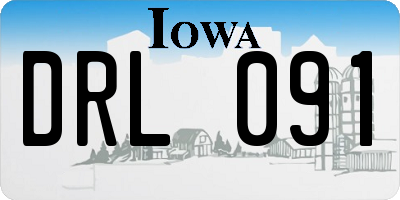 IA license plate DRL091
