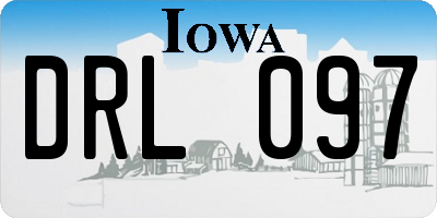 IA license plate DRL097