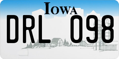 IA license plate DRL098