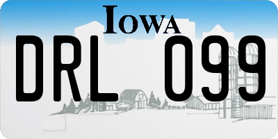 IA license plate DRL099