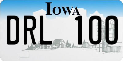 IA license plate DRL100