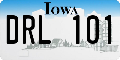 IA license plate DRL101