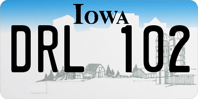 IA license plate DRL102