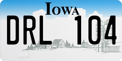 IA license plate DRL104