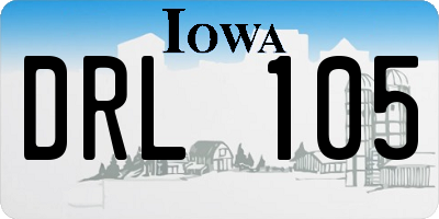 IA license plate DRL105