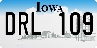 IA license plate DRL109