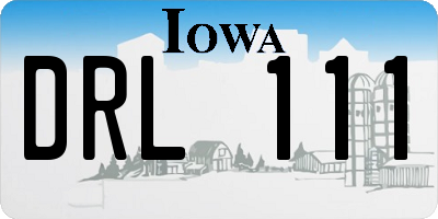 IA license plate DRL111