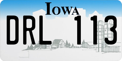 IA license plate DRL113