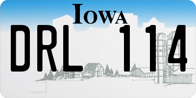 IA license plate DRL114