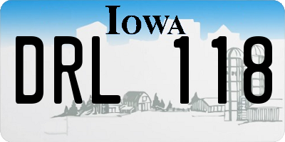 IA license plate DRL118