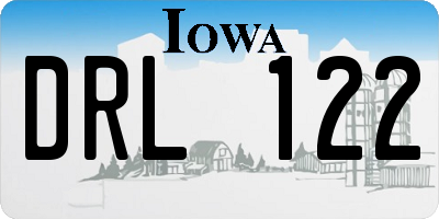 IA license plate DRL122