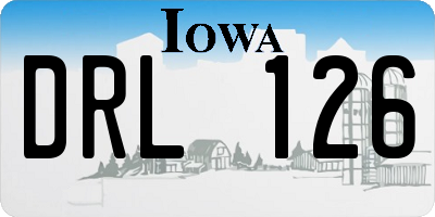 IA license plate DRL126