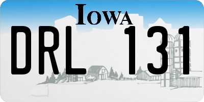 IA license plate DRL131