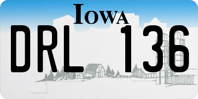 IA license plate DRL136