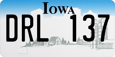 IA license plate DRL137