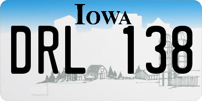 IA license plate DRL138
