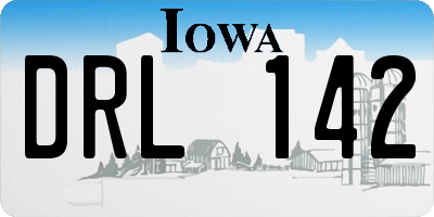 IA license plate DRL142