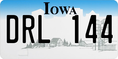 IA license plate DRL144