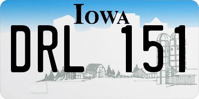 IA license plate DRL151